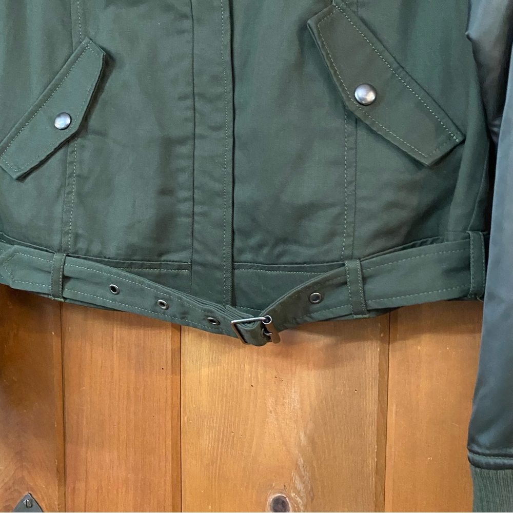PAIGE Cheryl Olive Green Bomber Jacket Small - Picture 2 of 5